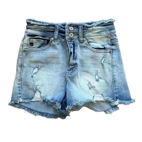 KANCAN Women’s High Rise Ripped Medium Wash Fray Distressed Waist Size 26 - Picture 1 of 11